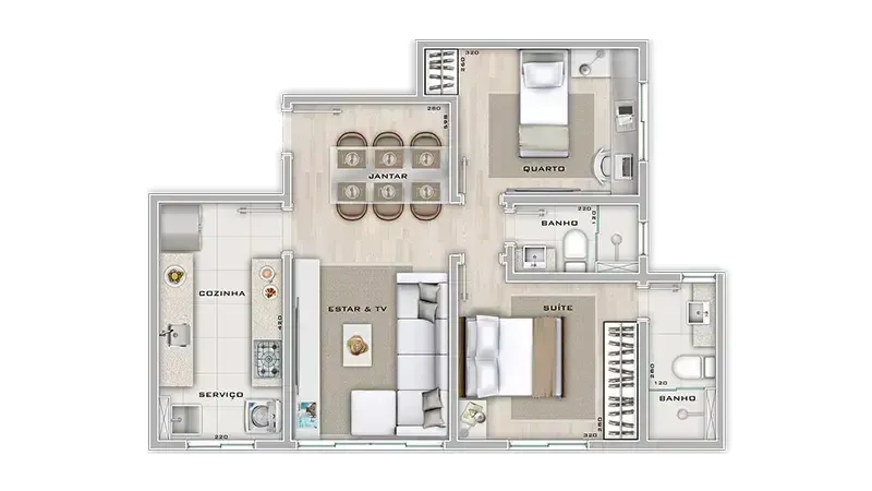 PLANTA 59m²
