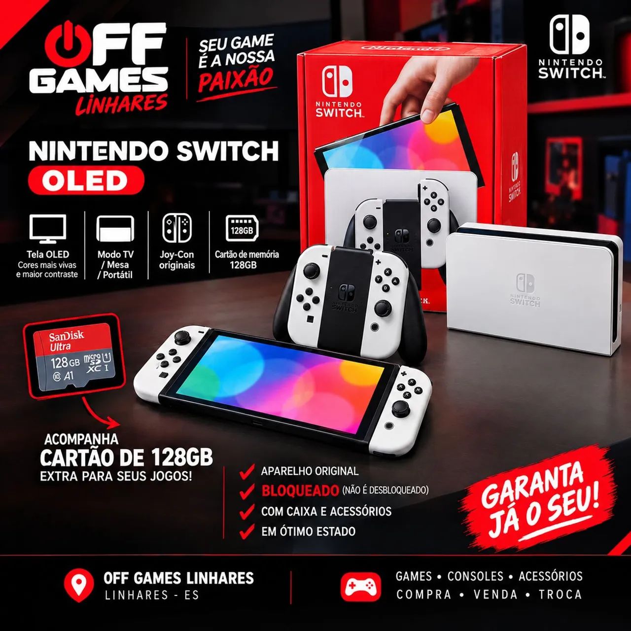 Nintendo Switch OLED Bloqueado 