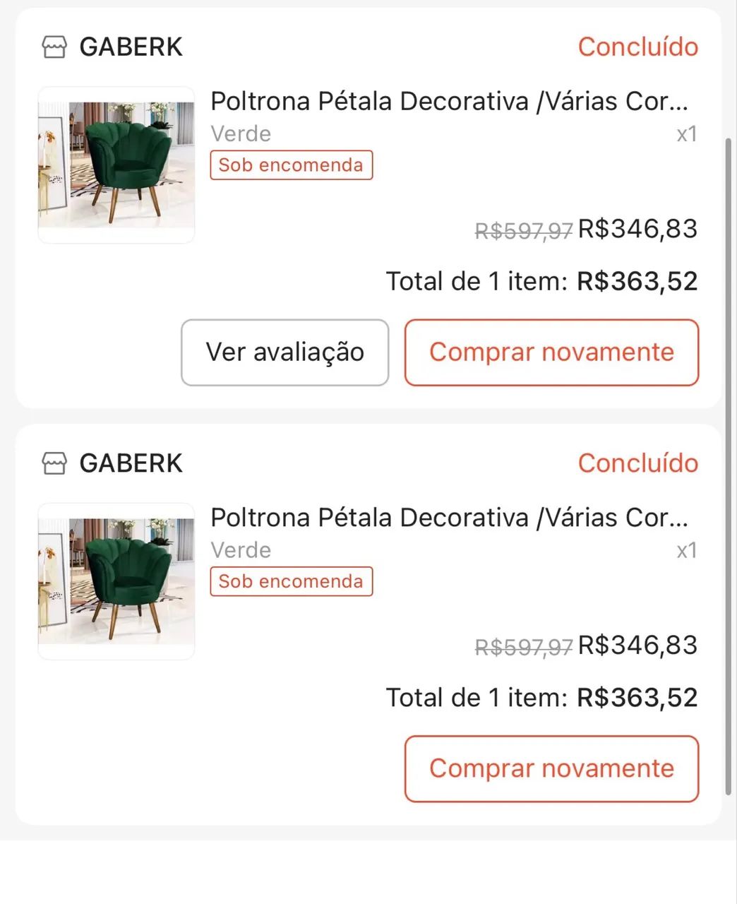 poltrona pétala verde escuro  - Foto 4