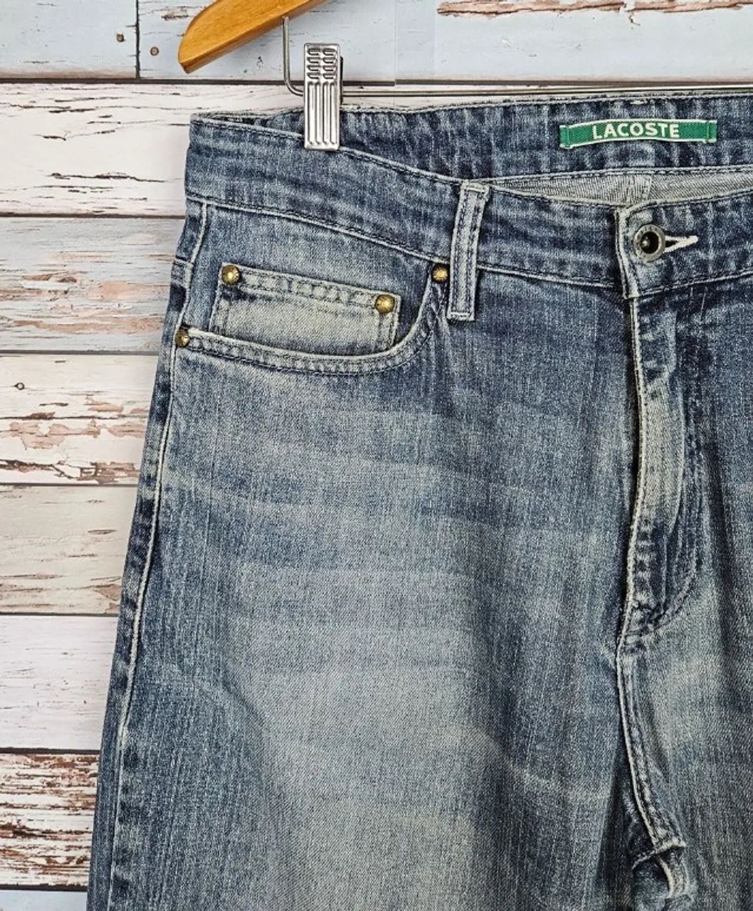 calça jeans lacoste corte straight masculina original - Foto 3