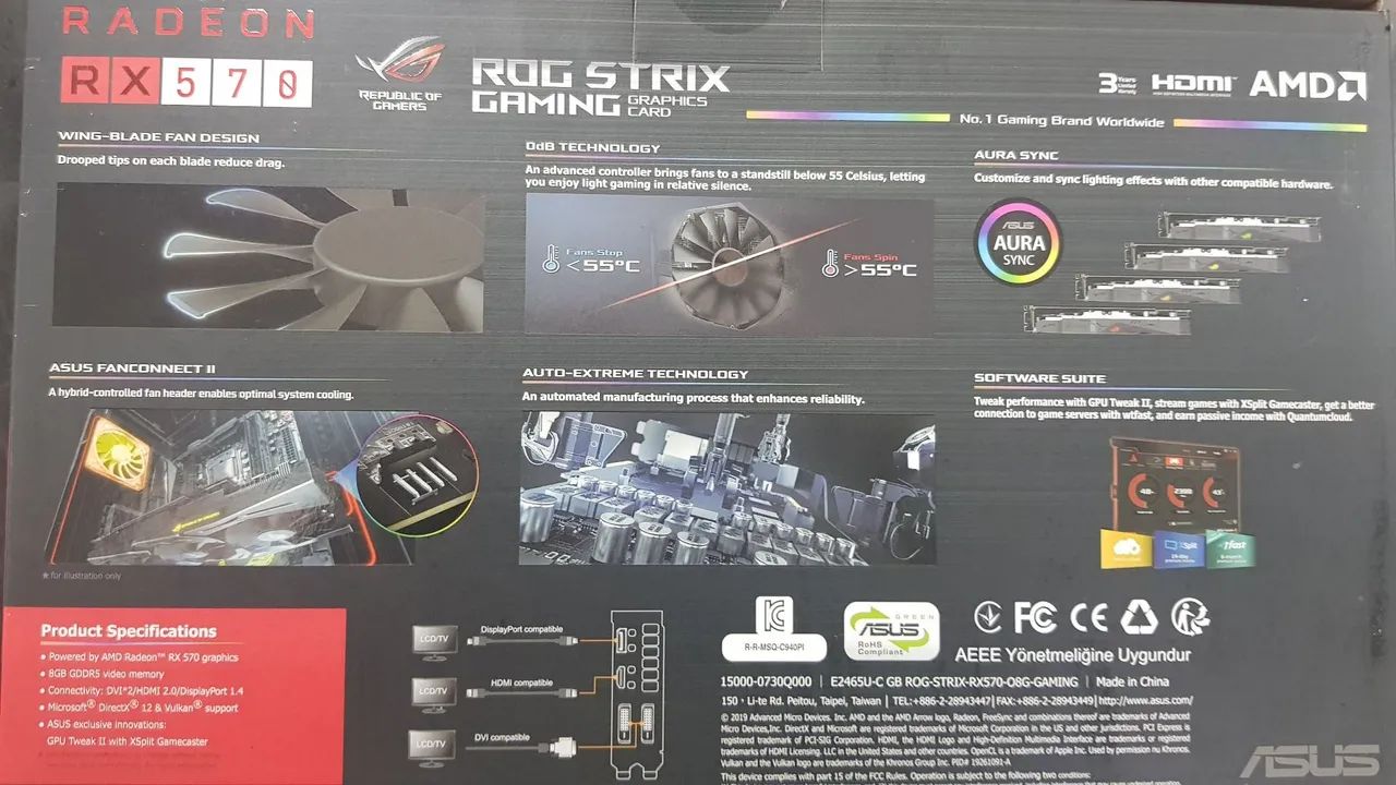 Rx 570 8gb asus rogstriz - Foto 5