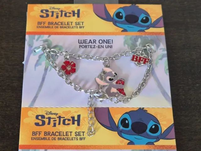 2 Pulseiras Da Amizade. Bracelet Set. Stitch E Angel. Disney - Foto 6