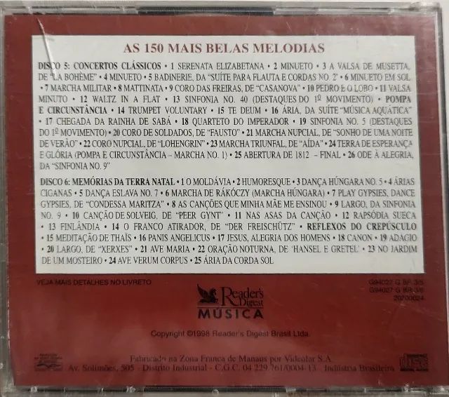 Coletânea 06 CDs - as 150 mais belas melodias - Reader's Digest - Foto 3
