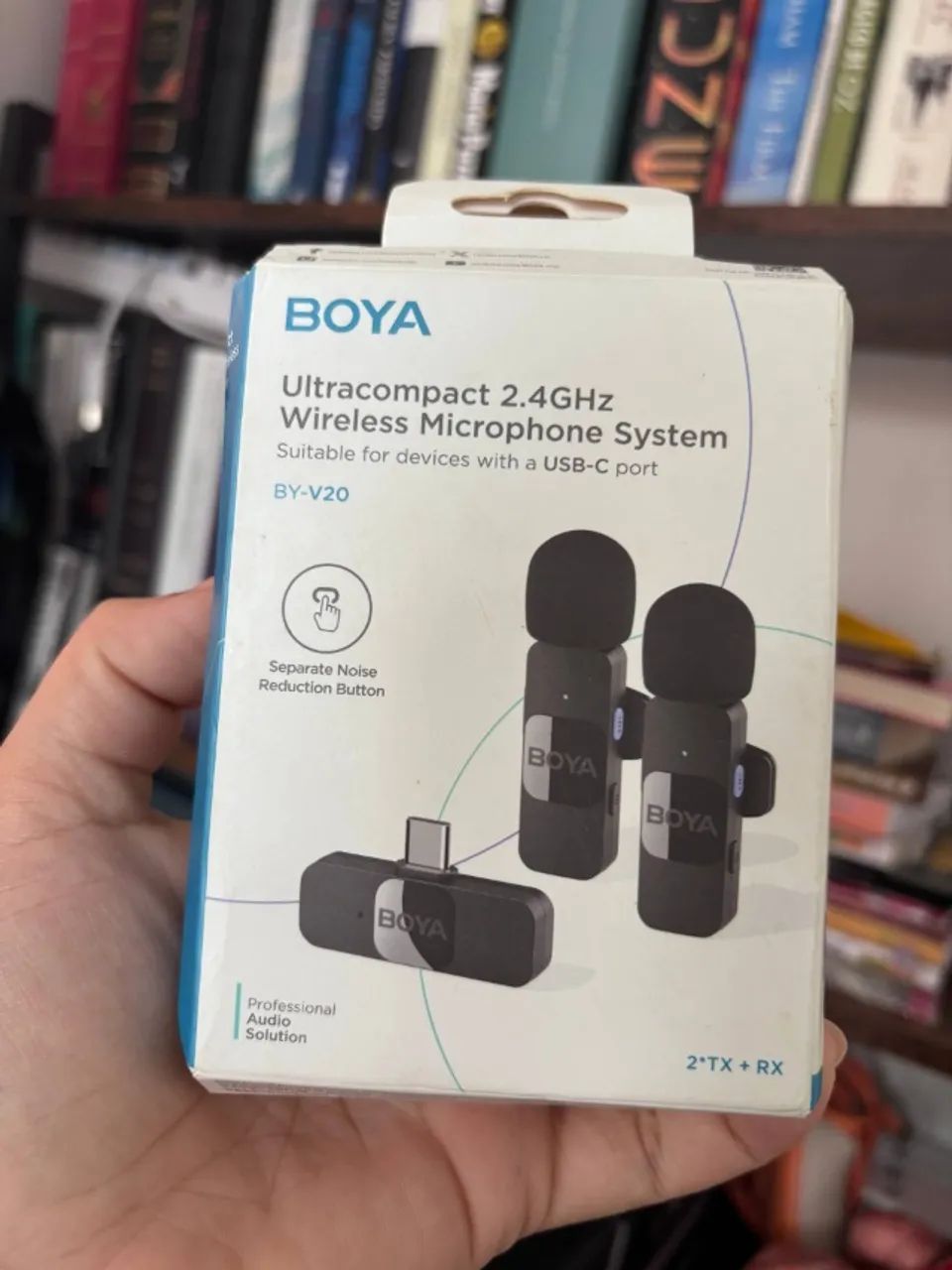 BOYA Microfone de lapela sem fio BY-V20 para Iphone 15 e ANDROID USB C Smartphone Tablet M
