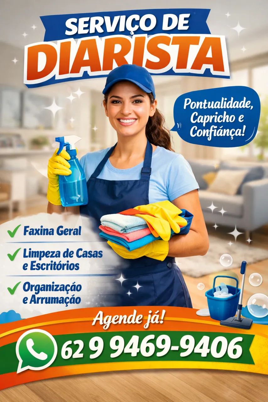 Diarista/Faxineira Profissional em Goiânia - Limpeza e Organização