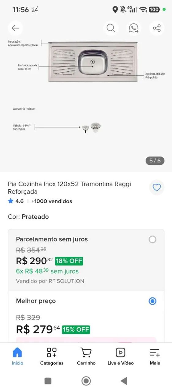 Pia inox 