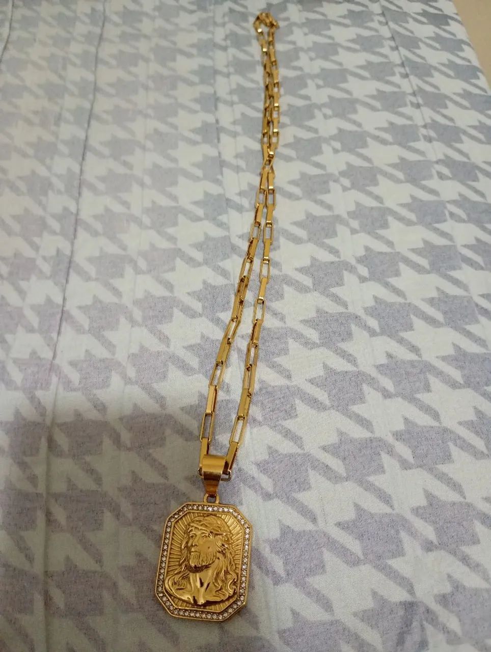 Corrente de Moeda antiga com pingente e dedeira - Foto 3