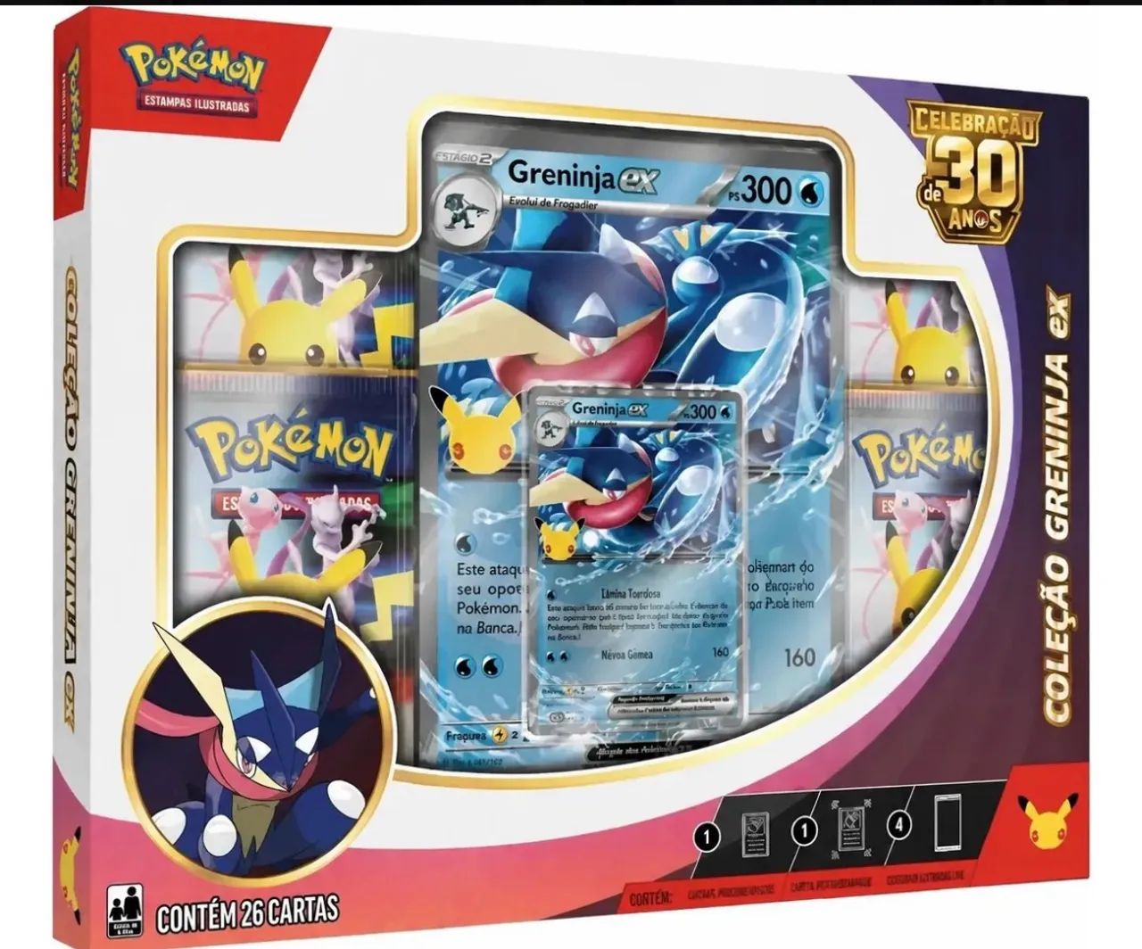 Pokémon Celebração De 30 Anosbox Ex Greninja Original Copag