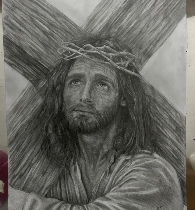 Quadro de desenho de jesus 