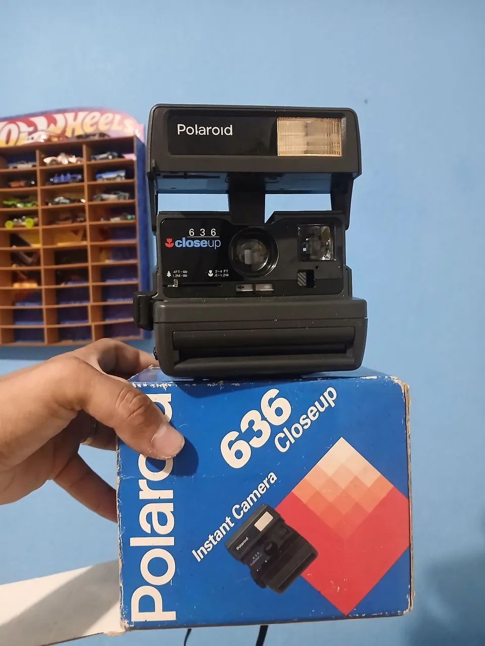 Câmera analógica polaroid 636 closeup 