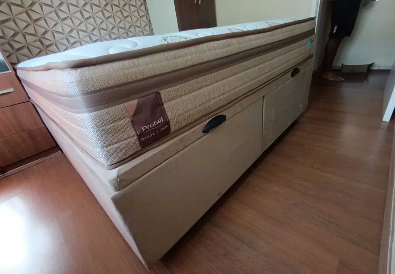 Cama box baú casal colchão probel queen - Foto 2