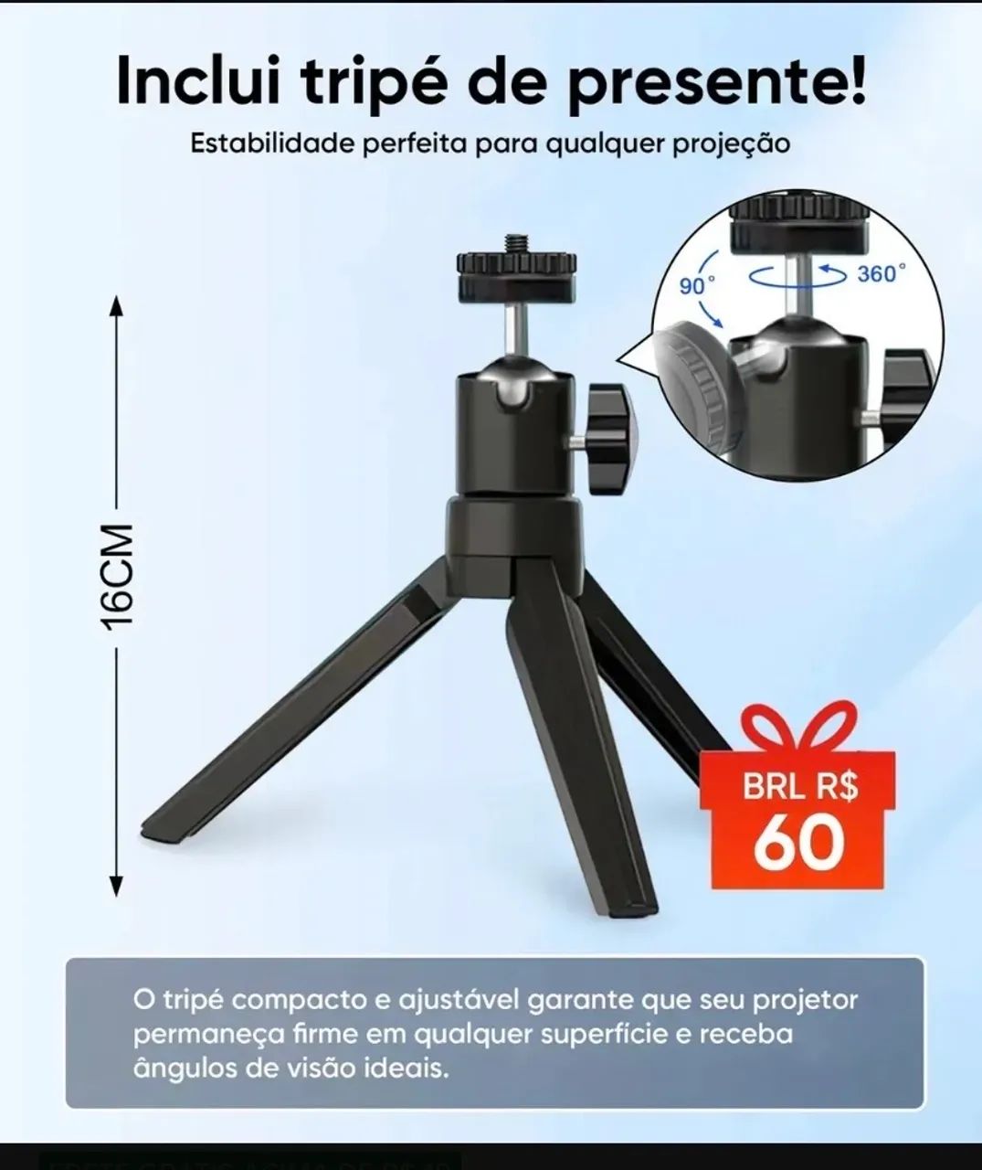 Projetor android  4k Wi-Fi portátil full hd  5g - Foto 3