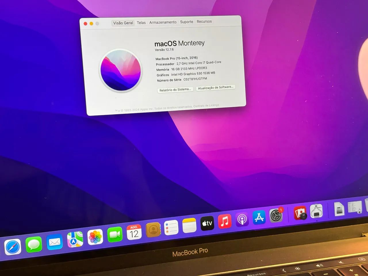 Apple MacBook Pro 15 polegadas 2016 i7 16/512GB - Foto 5