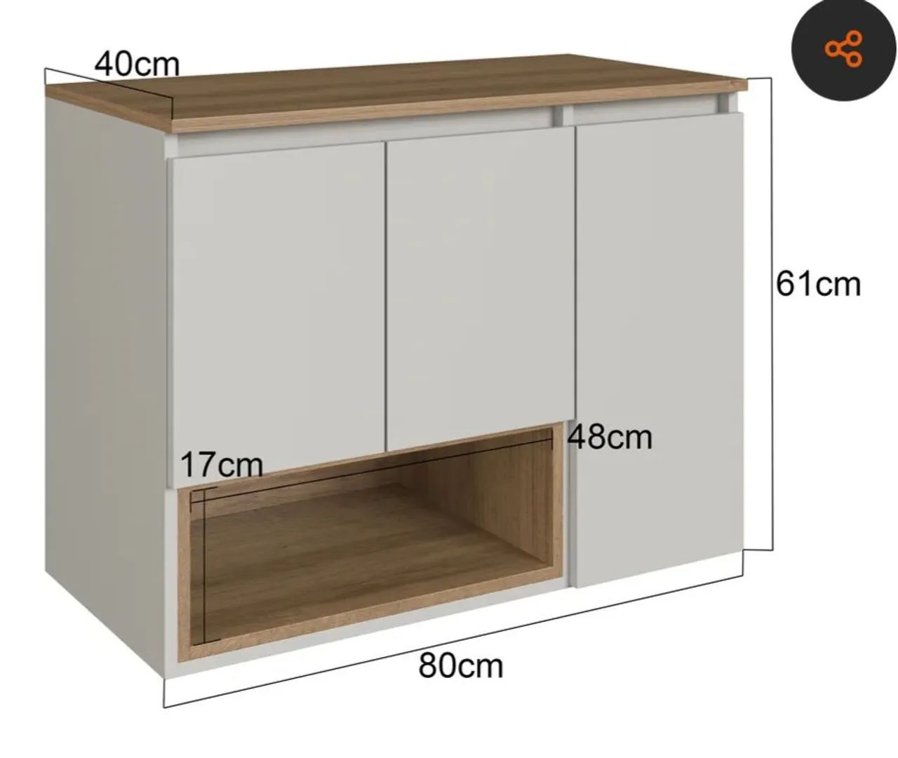 Armário gabinete 80cm - Foto 4