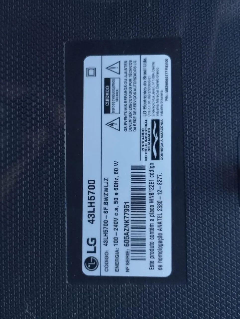 Tv 43 polegadas tela trincada 