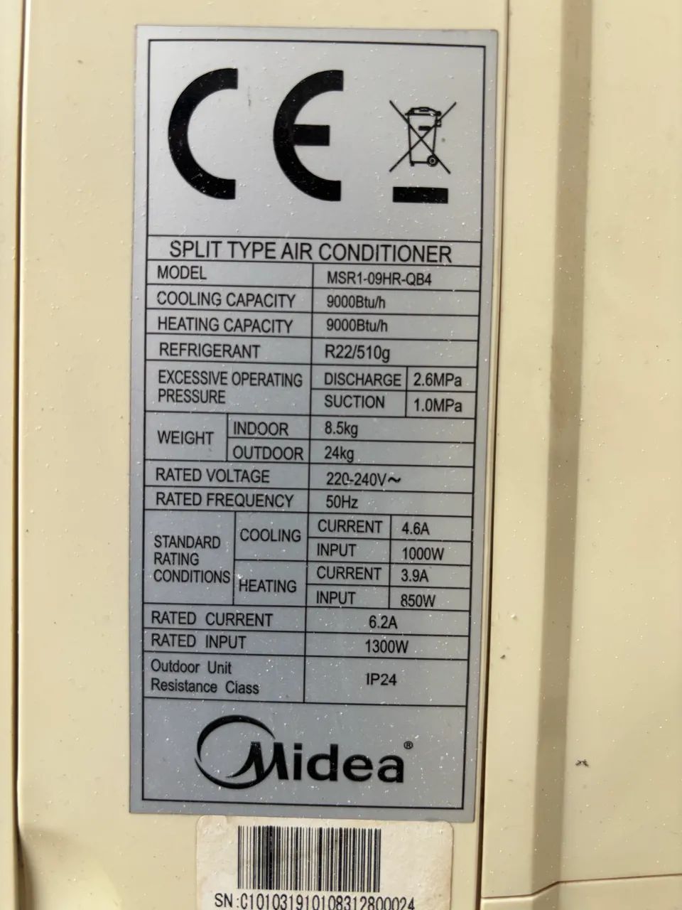 Ar Condicionado Midea 9.000btus, quente e frio , em ótimo funcionamento com suporte. - Foto 3