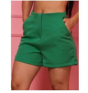 Short alfaiataria verde, G