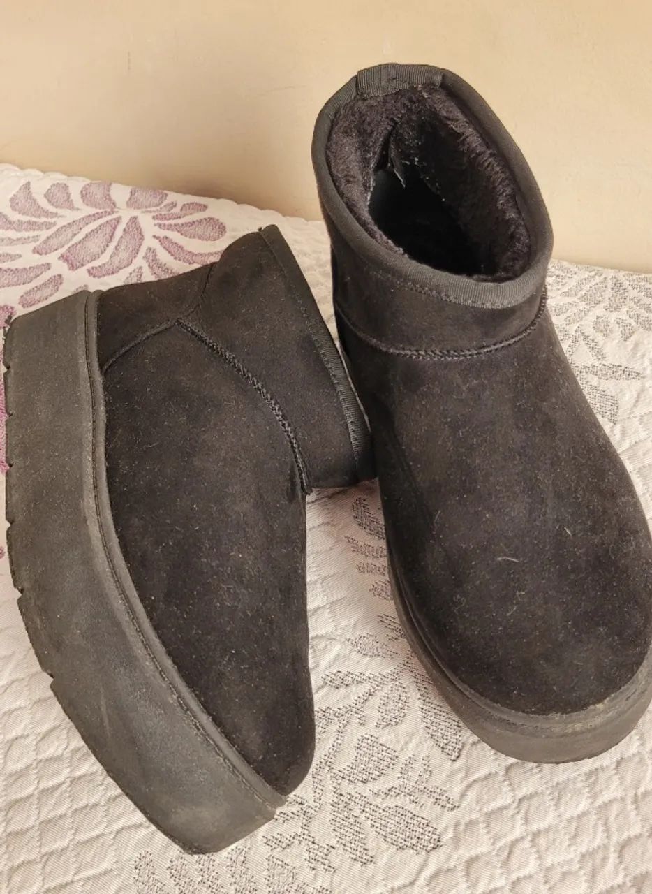 Bota de neve estilo ugg preta T 36 - Foto 3