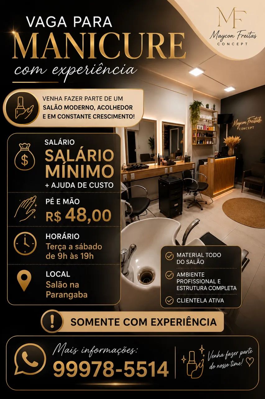 Oportunidade pra manicure 