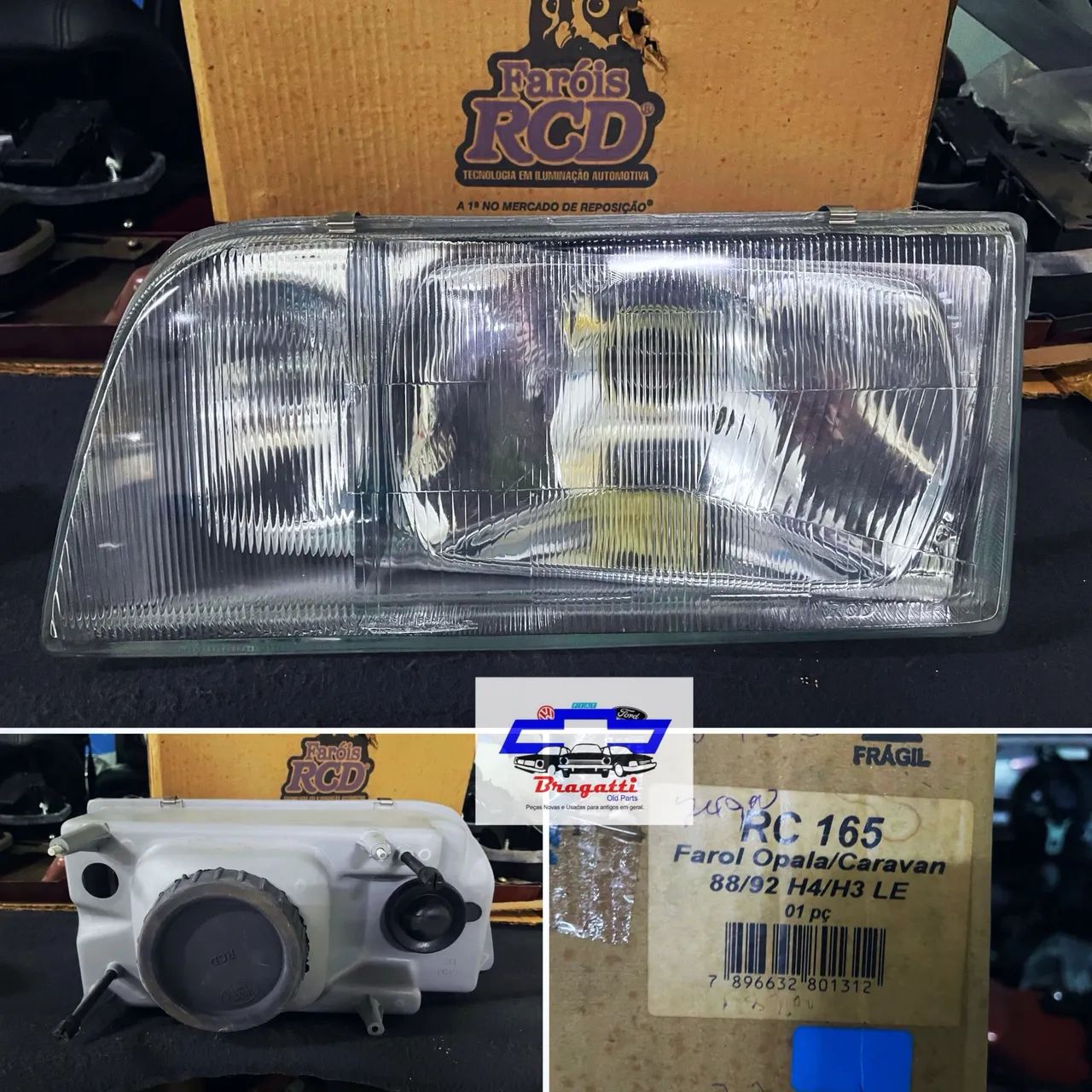 Farol Opala Caravan 88 89 90 91 92 RCD vidro