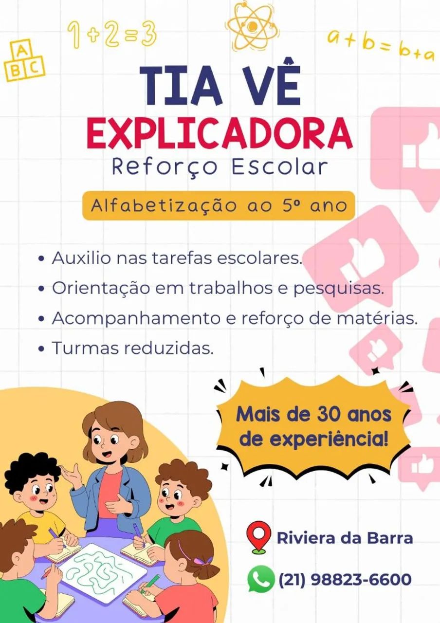 Aulas de reforço e alfabetização 