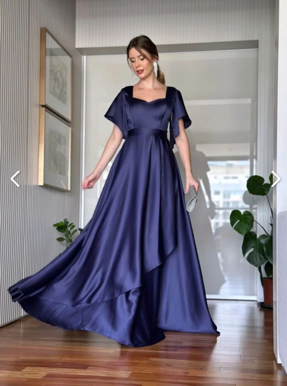 Vestido Madrinha Azul Marinho 