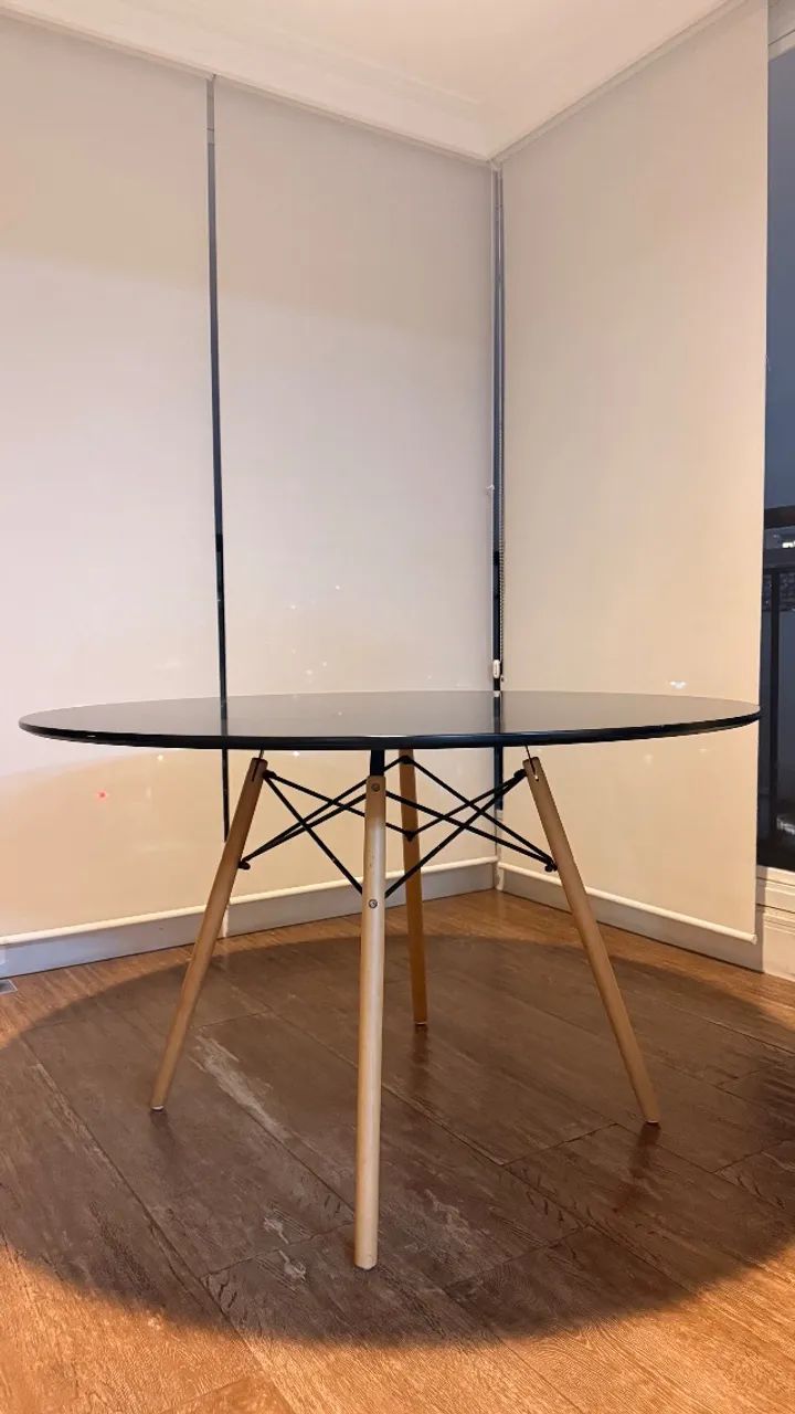 Mesa de jantar Eames Eiffel 120 cm -Preta (com 3 cadeiras de brinde) - Foto 2