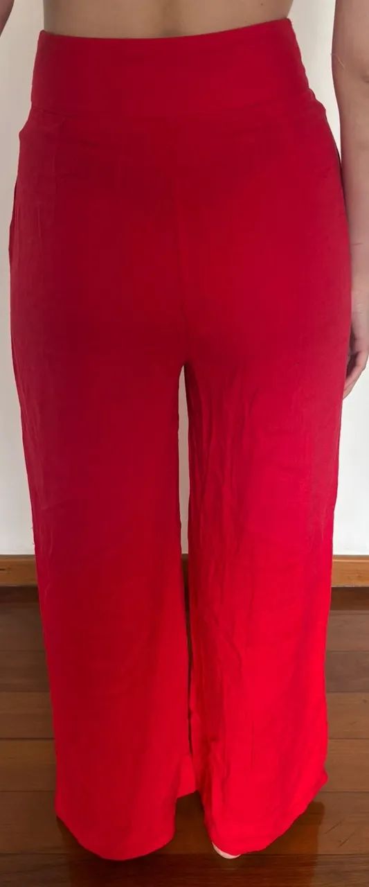 calça pantalona vermelha loja 3 pp - Foto 2