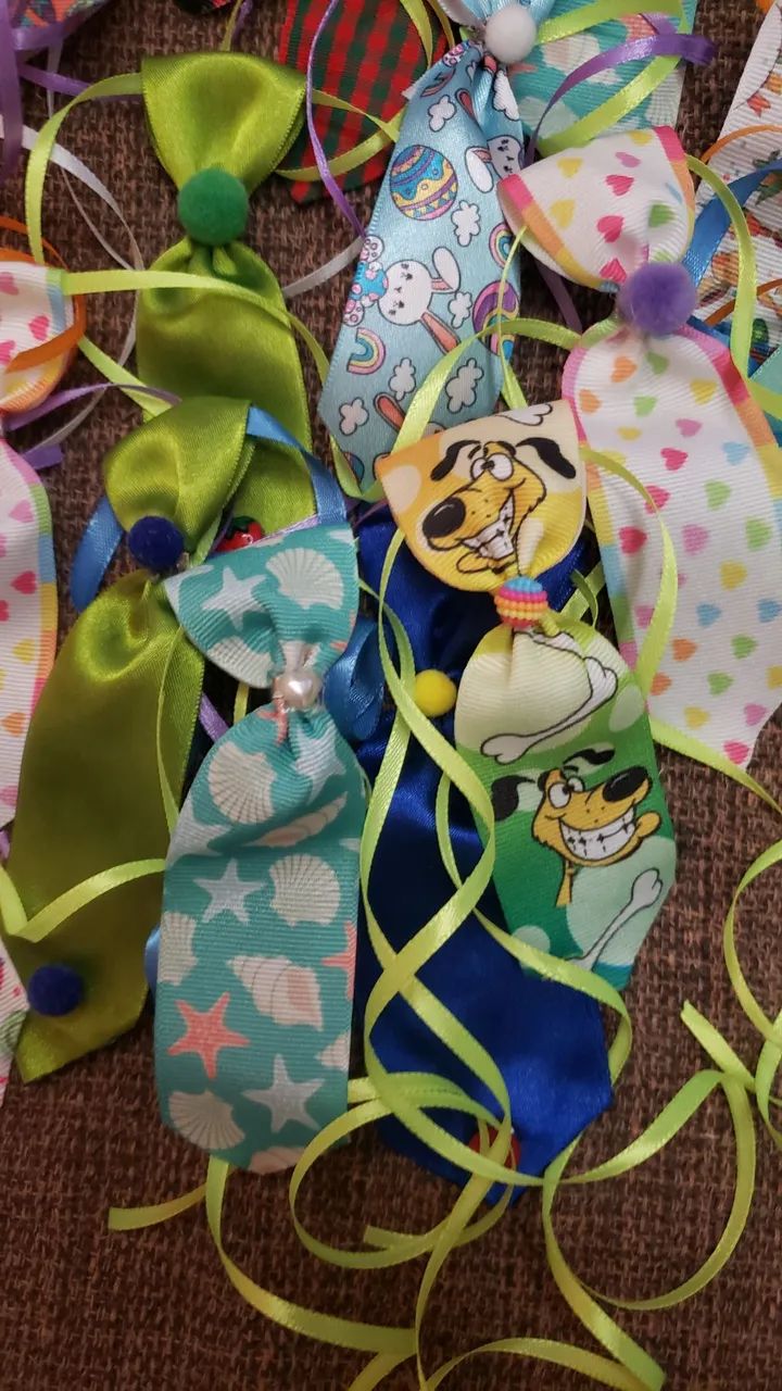 58 gravatas pet e 41 bandanas