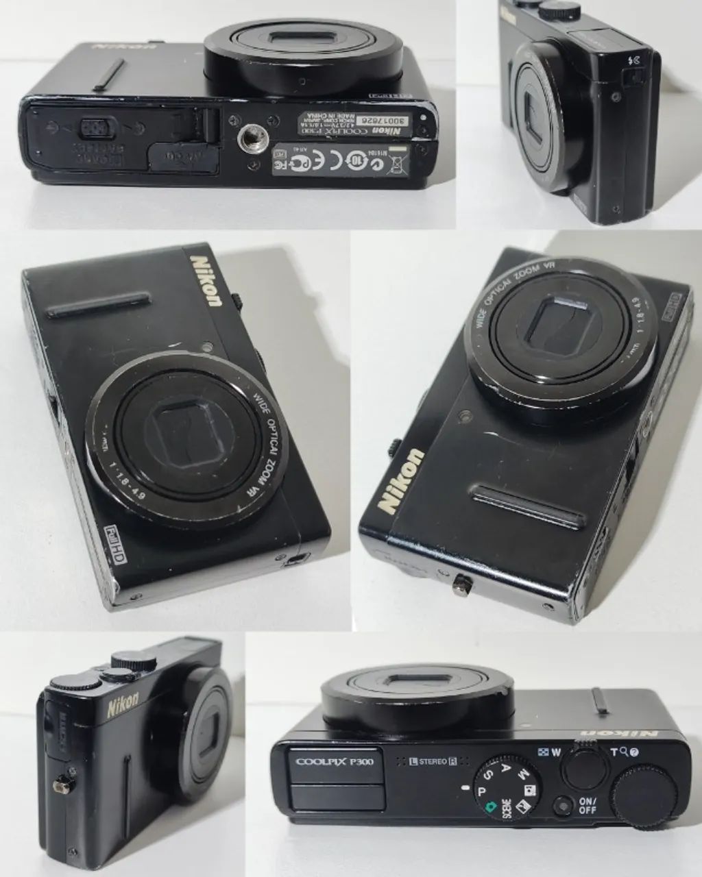 Câmera Digital Nikon P300 12.2MP 4.2x Full HD Preta com Acessórios