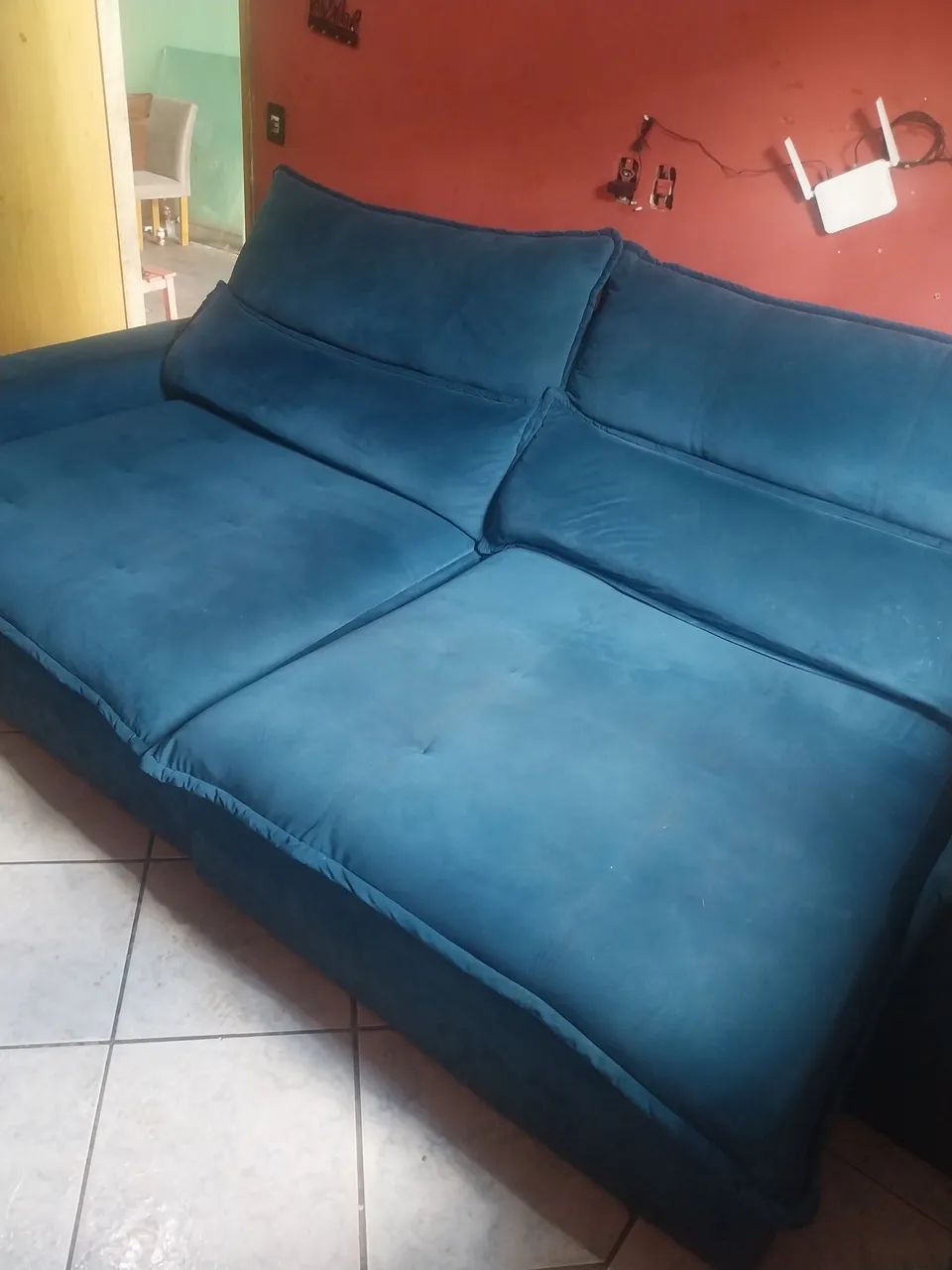 Sofa retratil azul - Foto 3