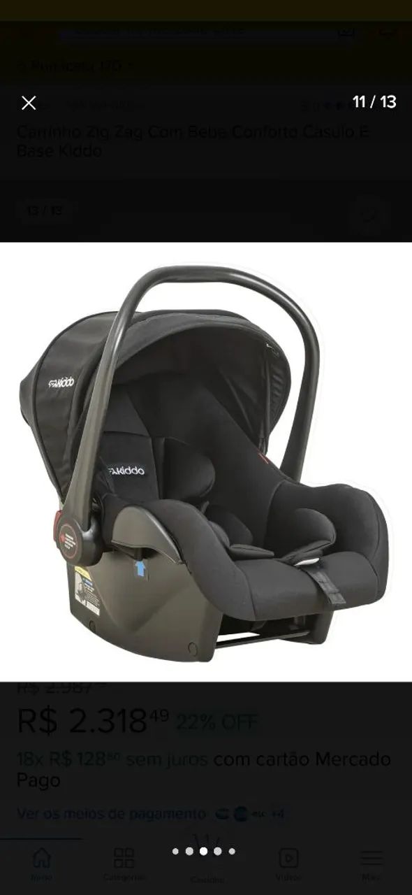 Bebê conforto Kiddo Casulo com Base - Foto 4