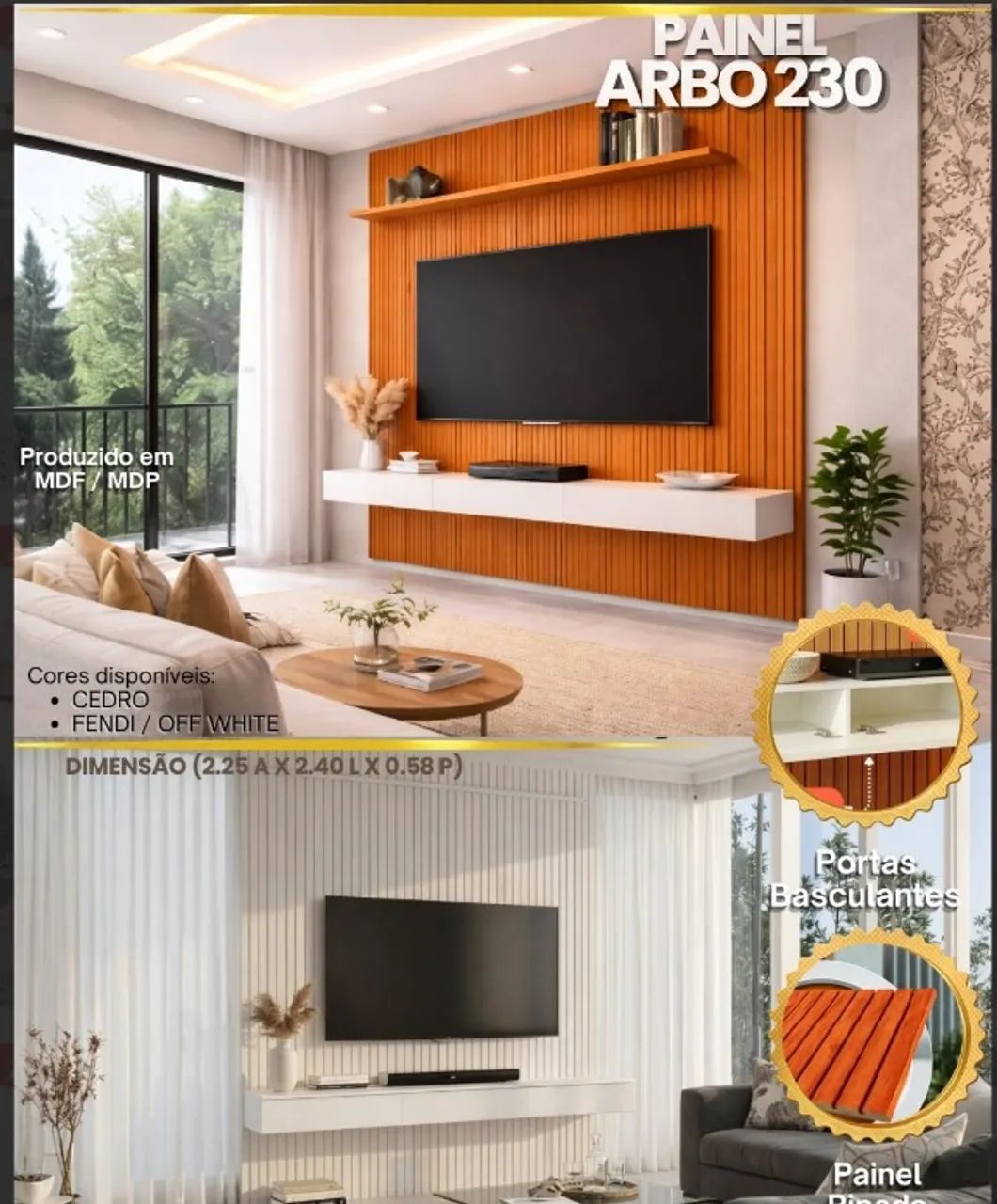 Painel para TV até 74 polegadas 