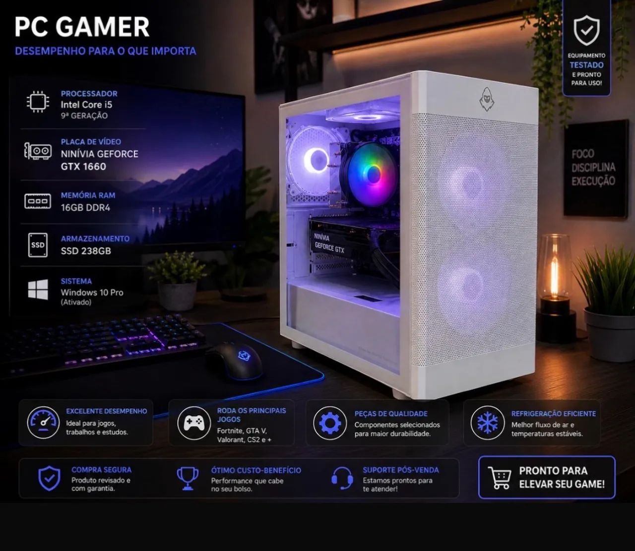 Pc Gamer Intel 5 9º geração, GTX 1660
