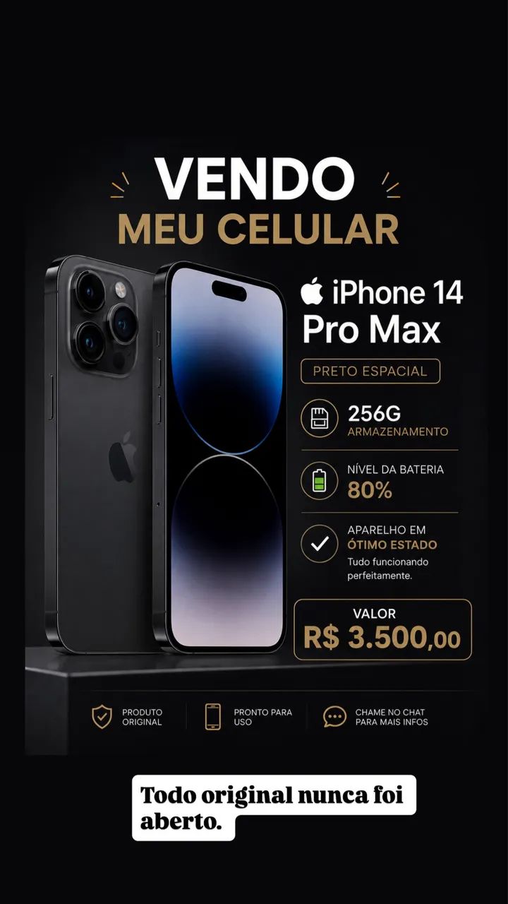 Vendo meu iPhone 14pro max todo original 