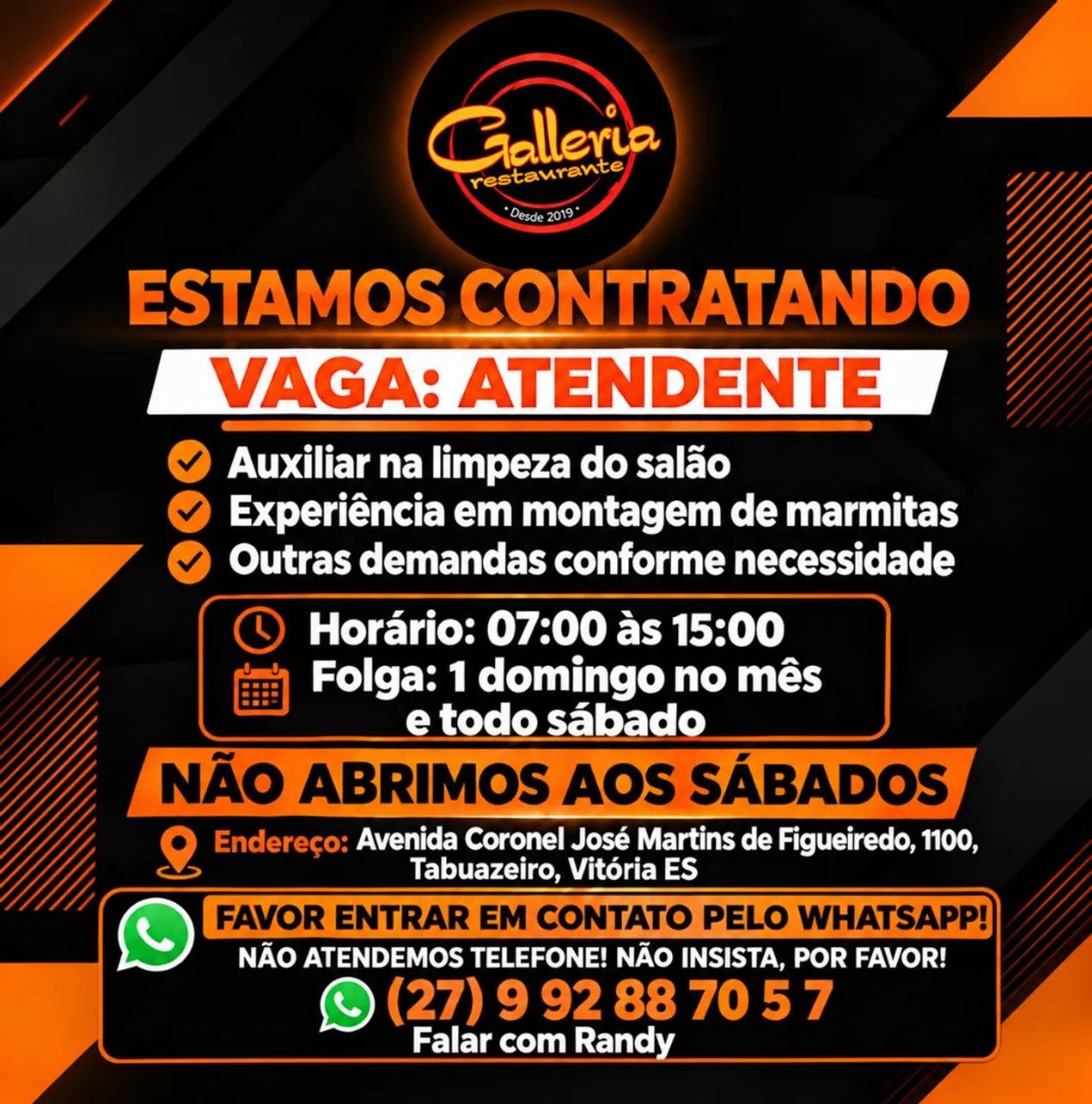 Vaga de emprego! 