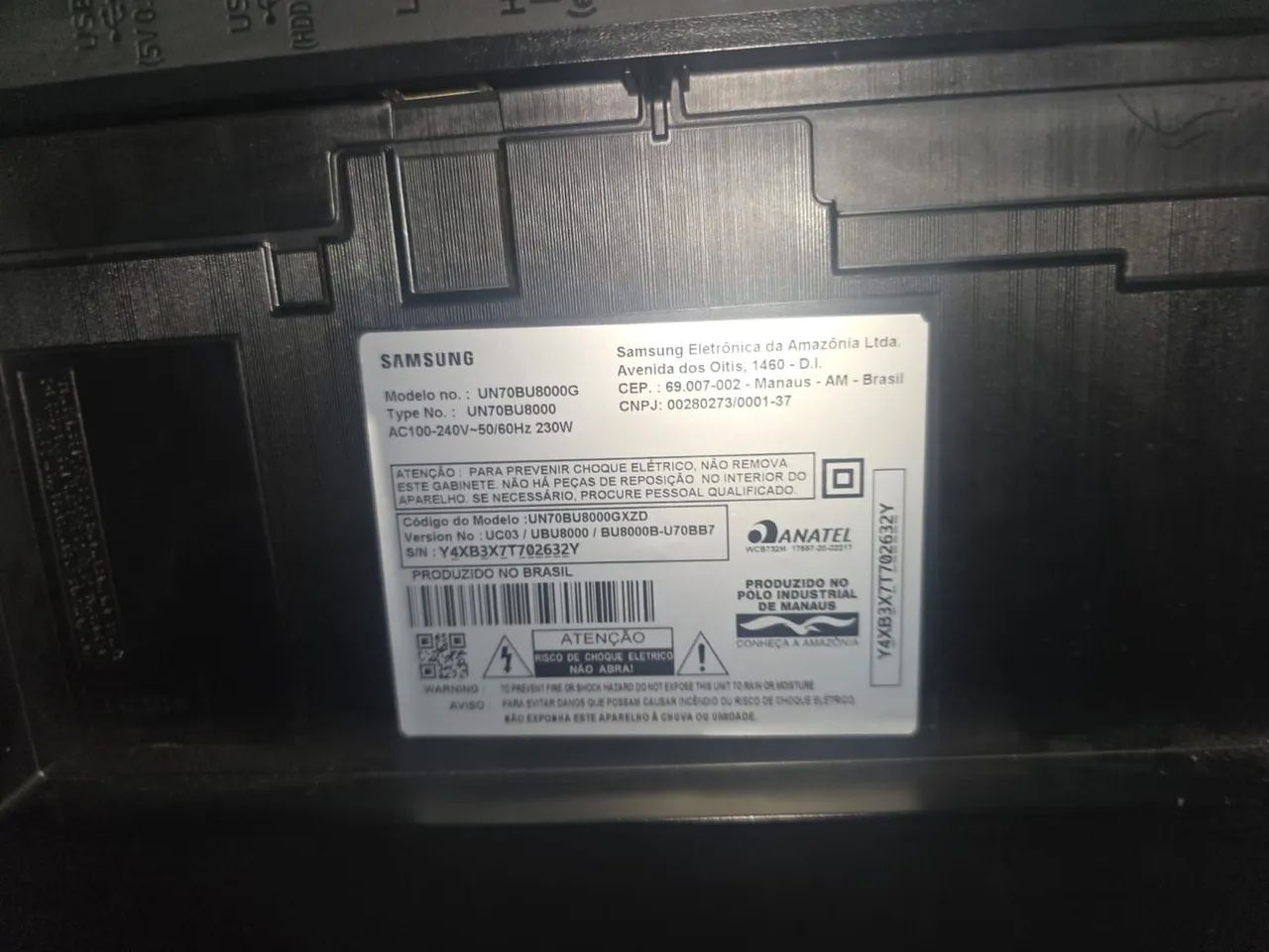 Smart TV Samsung 70 polegadas 4K BU8000G 100% Original (Tela Quebrada) 