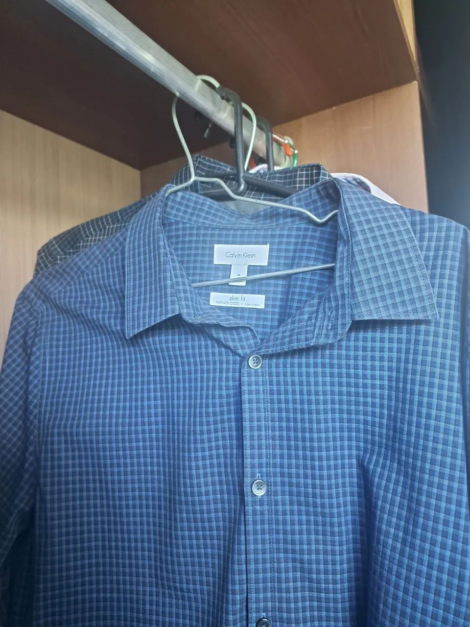 Camisa social original da Calvin Klein azul 100% algodão 
