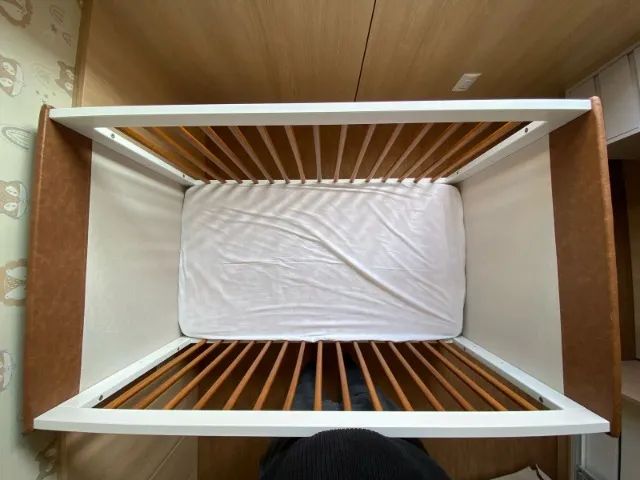 Barbada Berço Matic Tess Branco Soft Eco Wood + Colchão - Foto 4