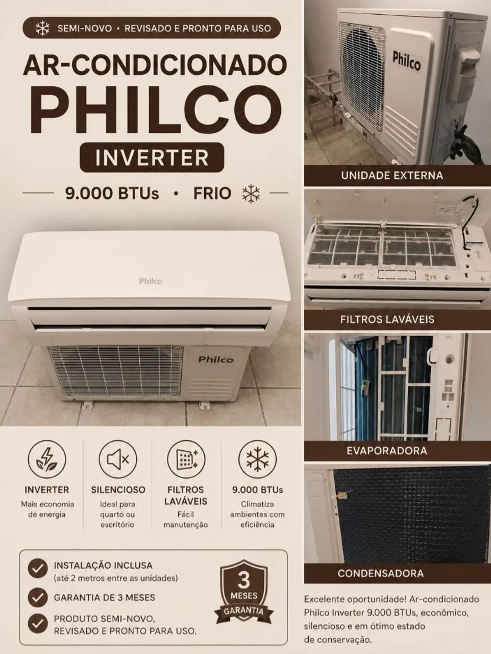 Ar- condicionado Philco inverter