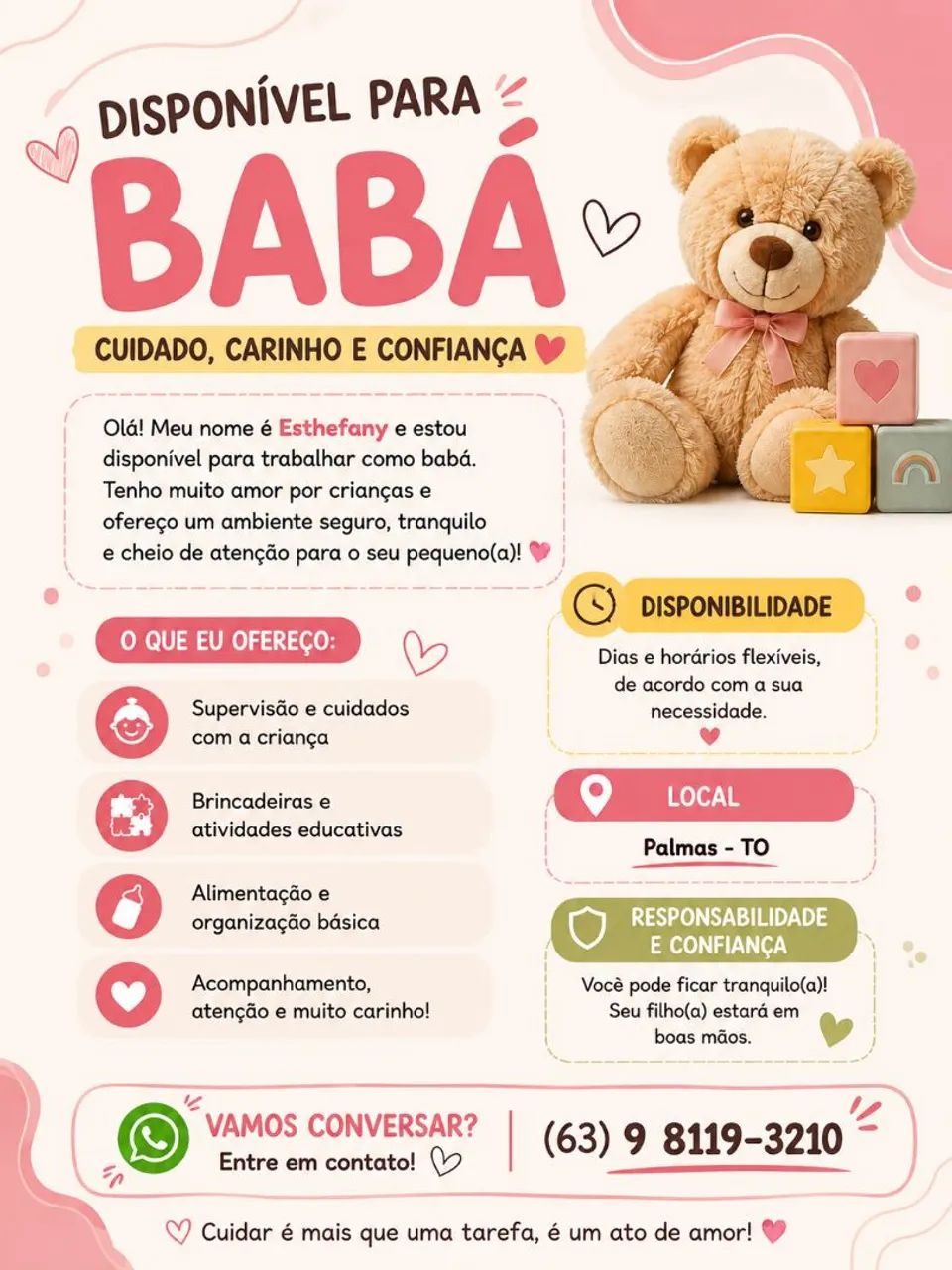 Babá Disponível! 