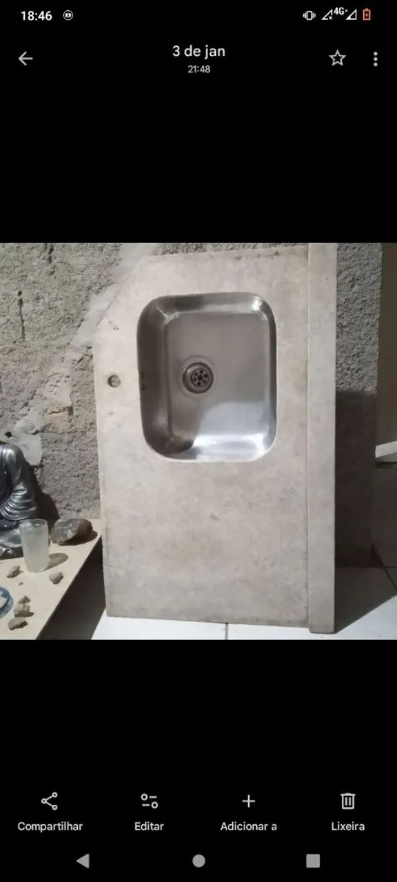 Marble sink + 4-burner cooktop base
