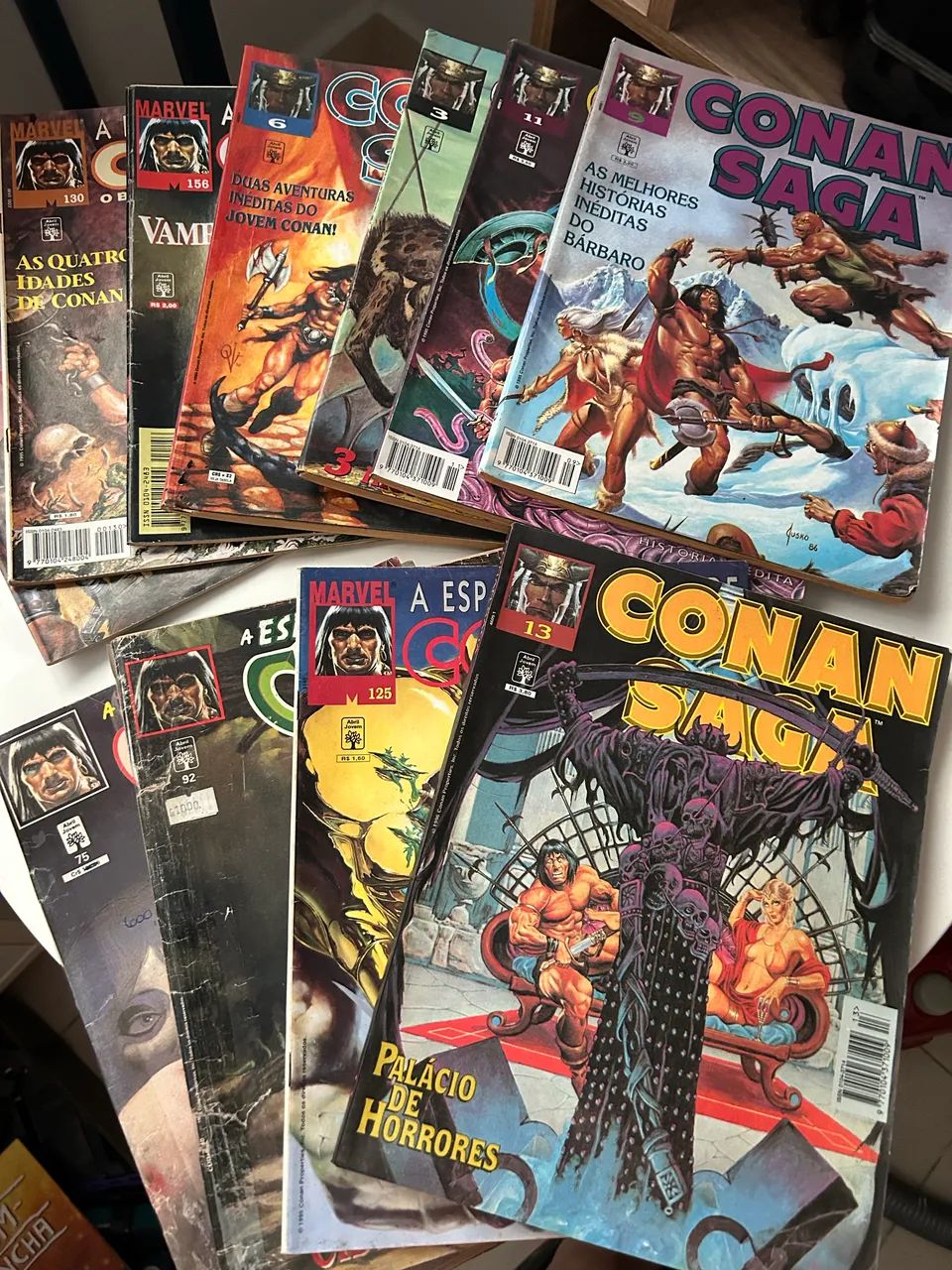 Lote com 11 HQs Conan Saga 