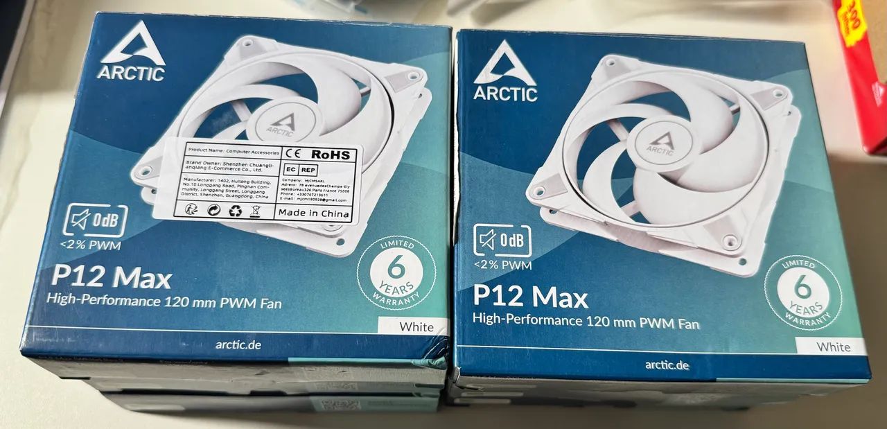 Fans Arctic P12 Max 120mm - White (6 unidades)