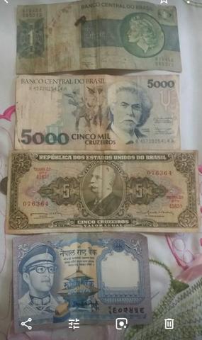 Moedas e notas antigas