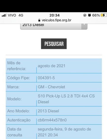 CAMIONETE S10 CABINE SIMPLES DIESEL