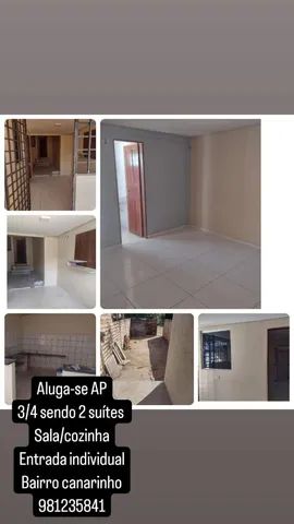 Aluga-se apartamento com 3/4