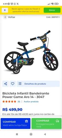 Bicicleta Infantil Bandeirante Power Game Aro 14 - 3047