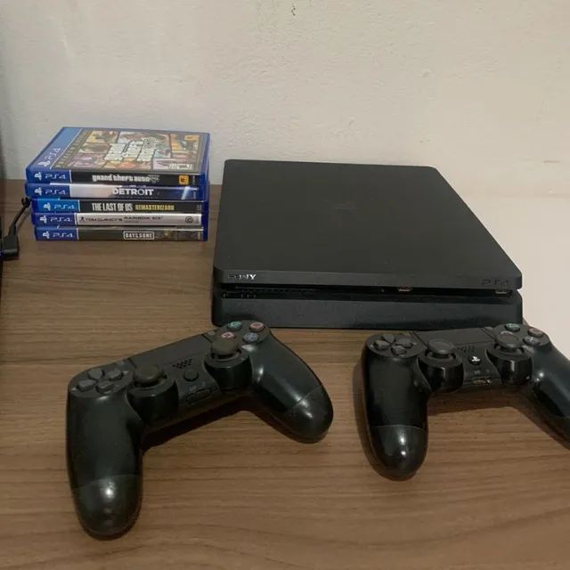 Ps4 Slim 1 Tb, 2 controles e vários jogos
