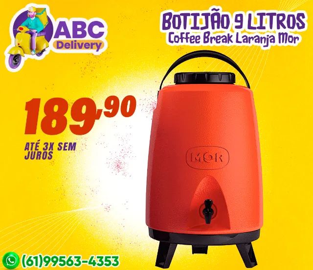 Botijão Coffee Break 9 Litros Laranja Mor